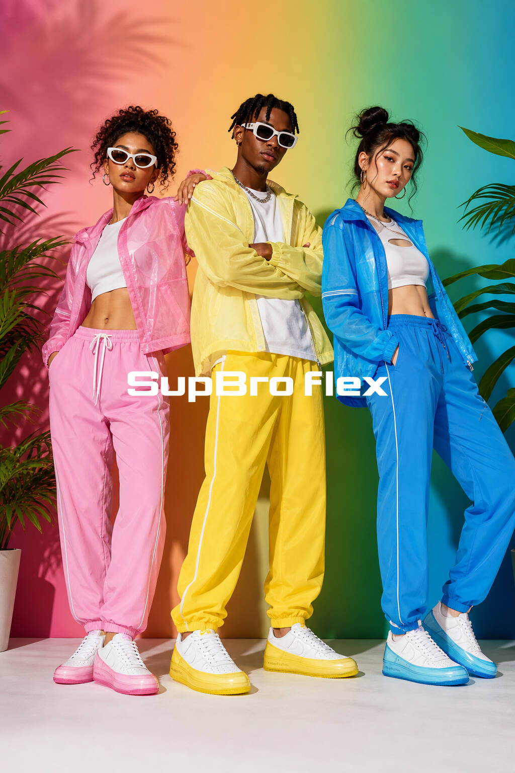 SUPBRO FLEX multicolor campaign with three models